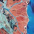 Eine Aufnahme des Donaudeltas aus dem Kosmos (Foto: w3.obkom.net.ua)